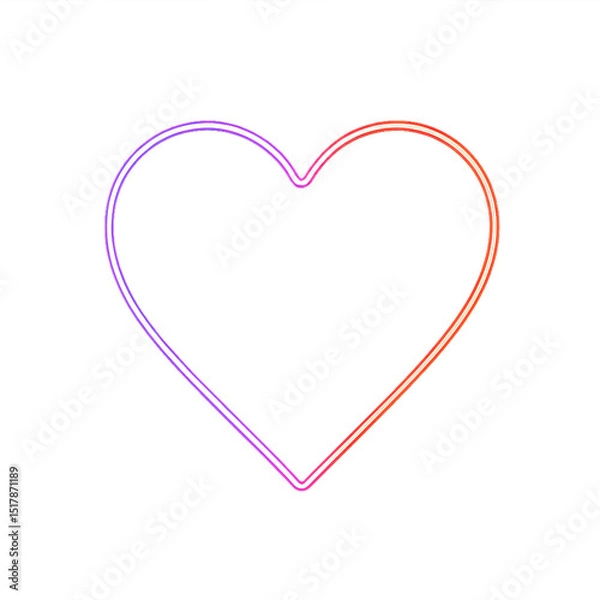 Fototapeta Neon Heart Frame Design for Simple and Modern Aesthetics