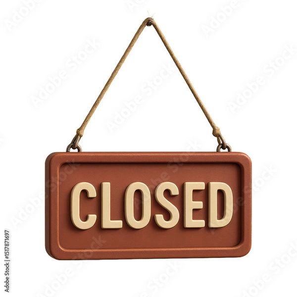 Fototapeta Simple Closed Sign Display for Business or Shop Front Use