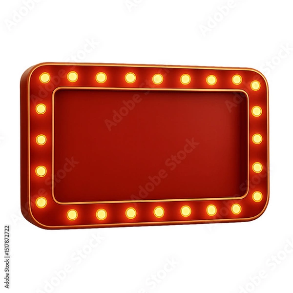 Fototapeta Retro Marquee Sign Design with Light Bulbs for Creative Projects
