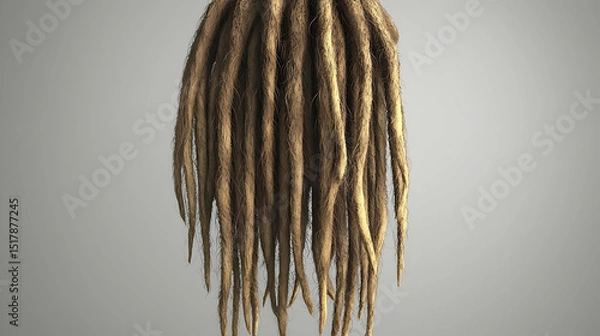 Fototapeta Detailed Digital Rendering Of Light Brown Dreadlocks