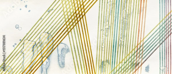 Fototapeta Colorful stripes on white paper, abstract background
