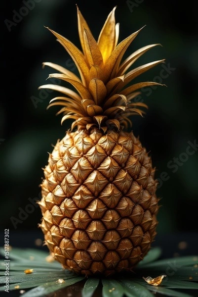 Fototapeta pineapple on black background