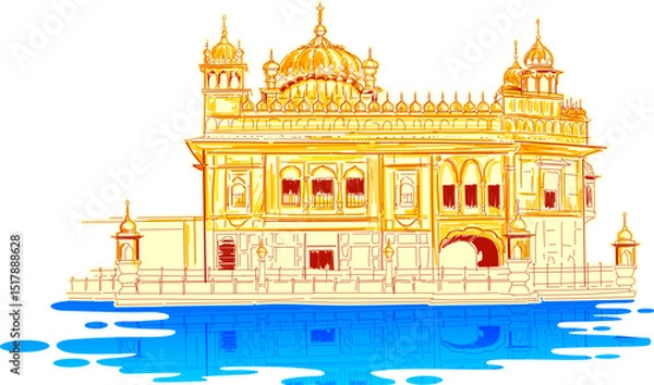 Obraz Golden Temple Harmandir Sahiba a gurdwara in the city of Amritsar, Punjab, India