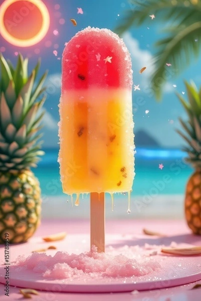 Fototapeta fruit ice cream