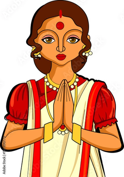 Obraz greeting background with Bengali text Subho Nababarsho meaning Happy New Year
