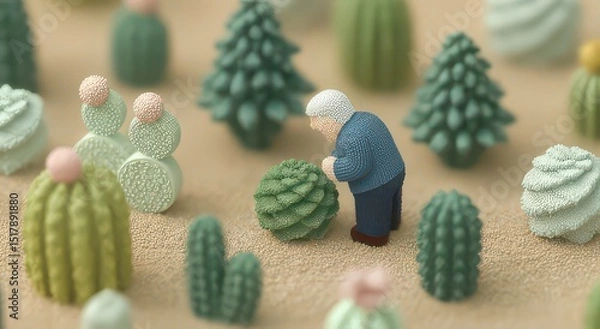 Fototapeta Miniature World: Exploring Unique Cacti