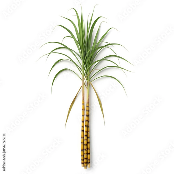 Obraz sugarcane with leaves isolated background