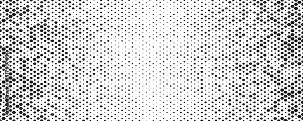 Fototapeta Half tone dots gradient background. Halftone faded gradient texture.