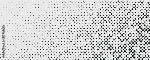 Fototapeta Halftone dots background grunge grain noise texture. Vector abstract pattern for comics background