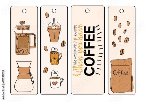 Obraz Coffee lovers' bookmark collection
