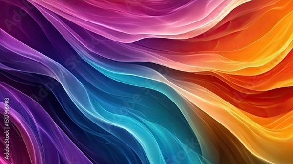 Fototapeta Abstract colorful wave background ,abstract colorful background with smooth wavy lines,Abstract fluid neon holographic iridescent wave in motion