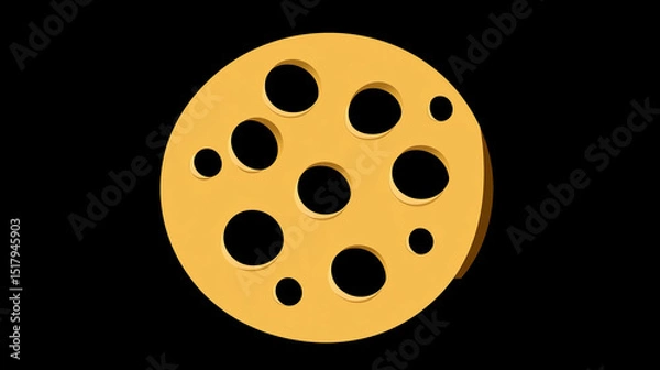 Fototapeta Emmental or Swiss cheese illustrated in flat style, perfect for culinary apps and web use.

