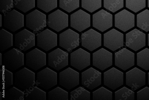 Fototapeta Black hexagonal stones. Abstract hexagon background.