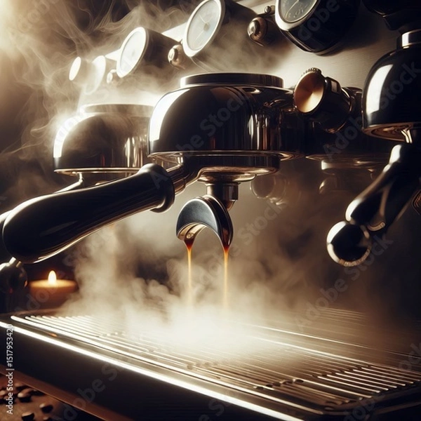 Fototapeta Close Up of Espresso Machine Steam Detailed shot of the steam