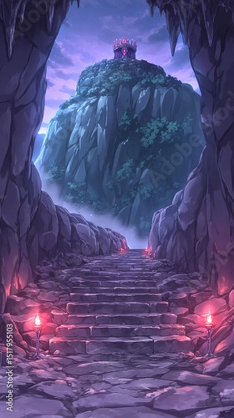 Fototapeta Mystical Mountain Path to a Hidden Realm
