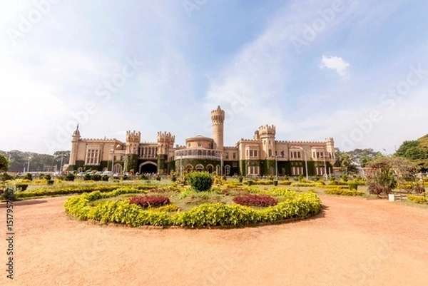 Obraz Bangalore Palace, a Tudor-style architectural marvel nestled in Bangalore, Karnataka, India, renowned for its amazing woodcarvings and rich history, Bengaluru, India