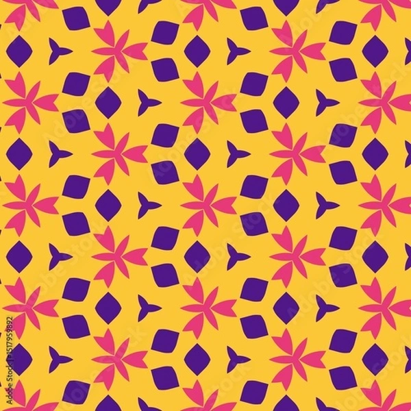 Obraz Raspberry Mango Geometric Floral Art non-repeating floral design

