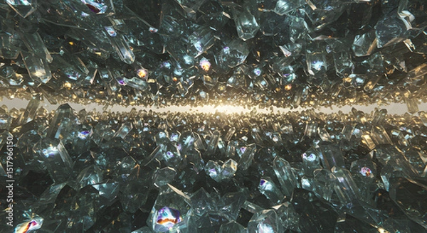 Fototapeta Abstract Crystal Tunnel A Visualization of Data and Memory