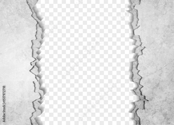 Obraz Grey white grunge broken concrete wall abstract background. Vector texture design
