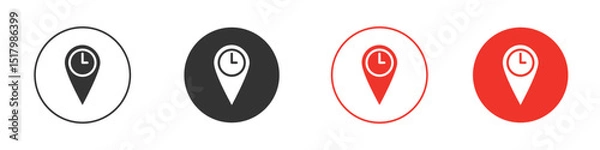 Fototapeta Real time location icon for logo, vector sign symbol for design