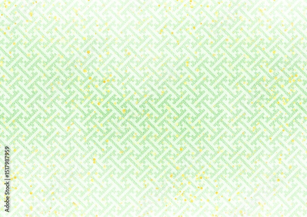 Fototapeta キラキラ×紗綾形(若緑)