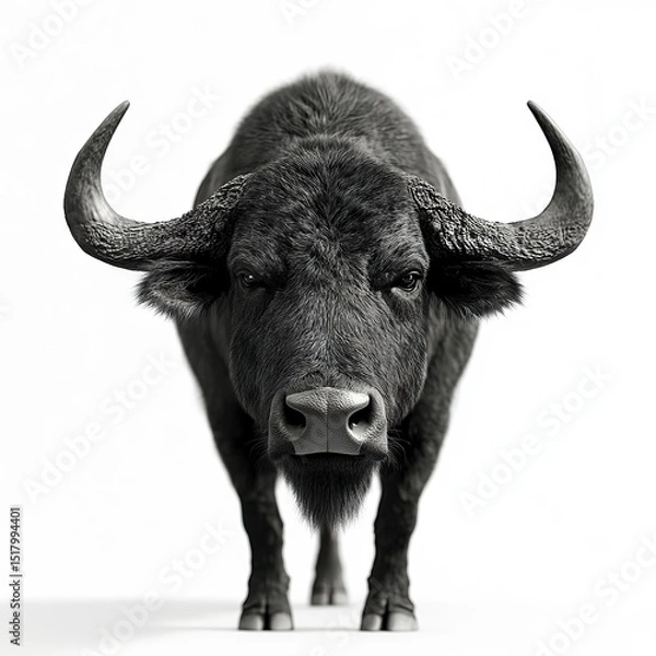 Fototapeta Photo of Buffalo Isolated on white background