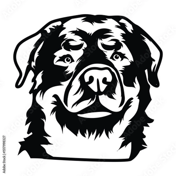 Obraz rottweiler with separate white background