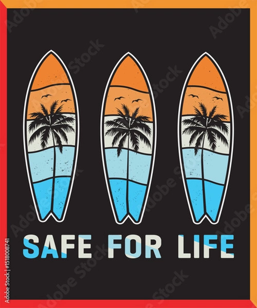 Fototapeta SURFING SUMMER VECTOR DESIGN, SURFING , VECTOR 