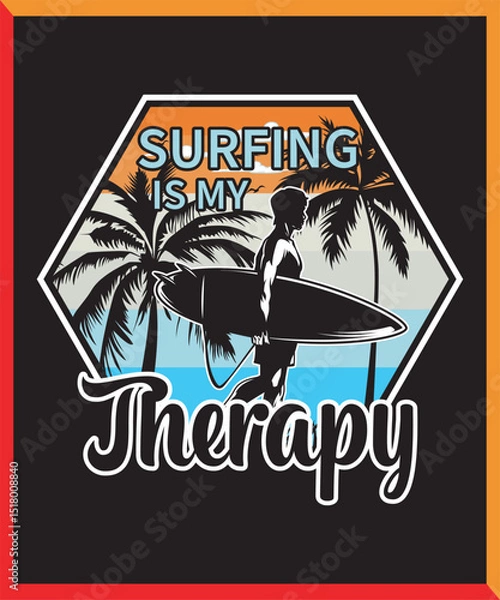 Fototapeta SURFING SUMMER VECTOR DESIGN, SURFING , VECTOR 