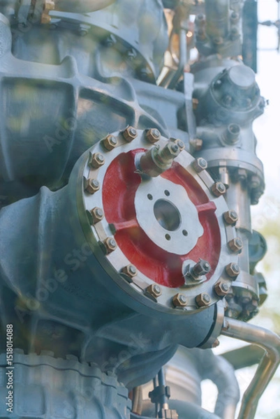 Obraz Details of spacecraft or rocket engine on display