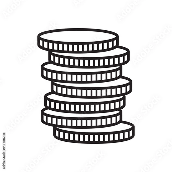Fototapeta coin stack icon