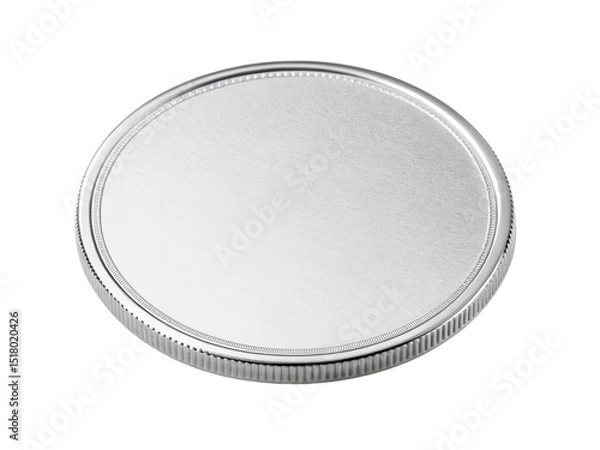 Fototapeta Shiny coin with smooth surface reflects light beautifully, perfect for showcasing its design and craftsmanship