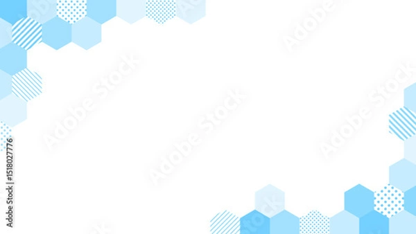 Obraz 水色の六角形の飾りフレーム