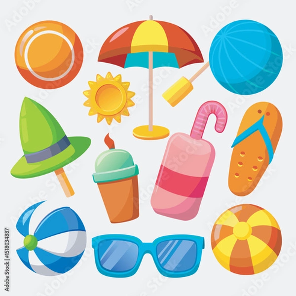 Obraz tropical vacation vector elements pack