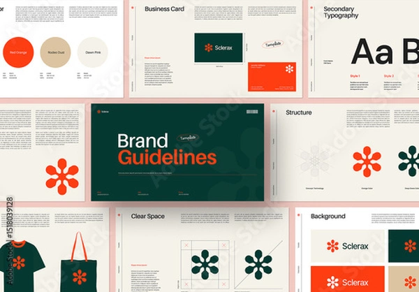 Fototapeta Modern And Clean Corporate Brand Identity Guidelines Layout