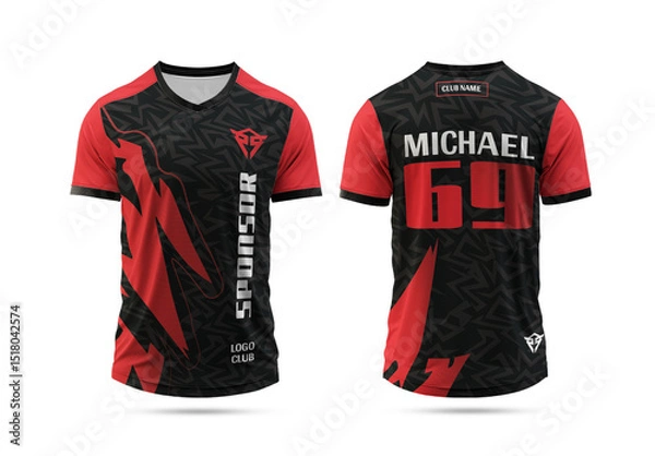 Fototapeta Modern Team Jersey Design Layout For Sports