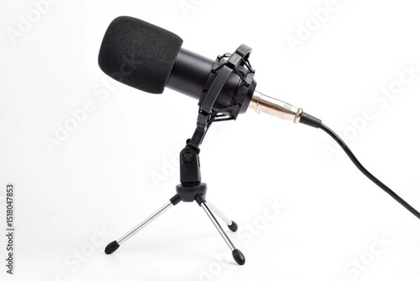 Obraz Studio condenser microphone isolated on white background.