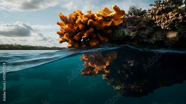 Obraz Vibrant Coral Reef Underwater Reflection