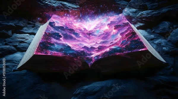 Obraz Open Book Reveals Cosmic Galaxy