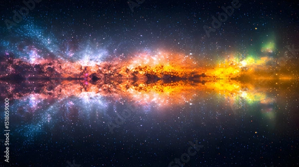 Obraz Colorful Reflection Of Nebula In Space