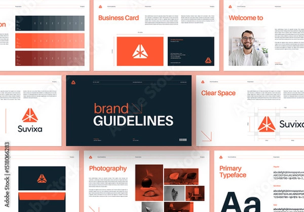 Fototapeta Modern and Clean Identity Brand Guidelines Presentation Layout