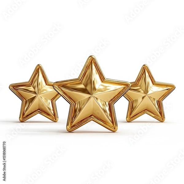 Obraz Golden stars in a row, shining brightly, symbolizing achievement and excellence, suitable for awards or recognition themes.