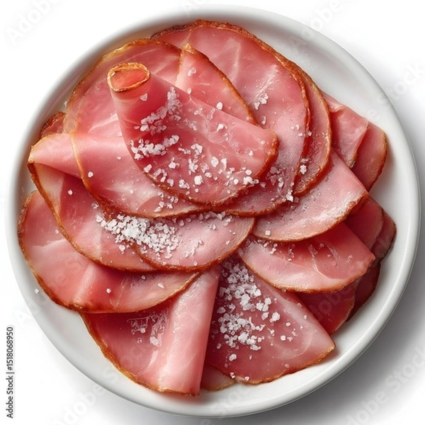 Obraz Freshly sliced strawberries in a white bowl, vibrant red fruit showcasing juicy texture and sweet appeal, perfect for desserts.