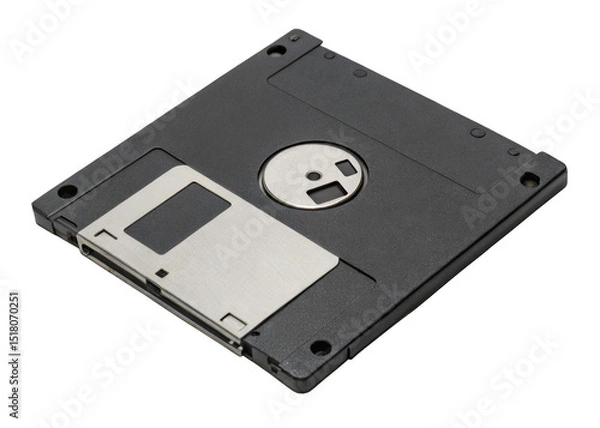 Fototapeta Floppy disk isolated on transparent background.