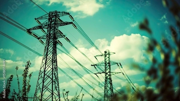 Fototapeta Renewable Power Grids: Showcase the Future of Green Energy Distribution for Sustainable Solutions
