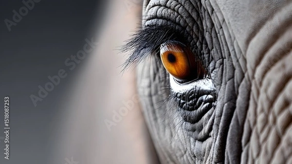 Fototapeta Captivating close-up of an elephant's eye with intricate reflection