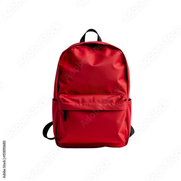 Fototapeta Bright Red Backpack for Daily Use, Casual Outings, and Urban Adventures, Stylish and Functional Accessory