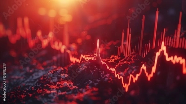 Fototapeta Stock market graph trading analysis investment financial, stock exchange financial or forex graph stock chart graph business crisis crash loss and grow up gain and profits win up trend growth money