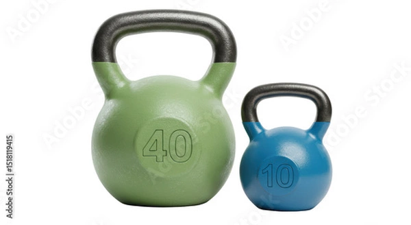 Fototapeta Isolated Two Kettlebells