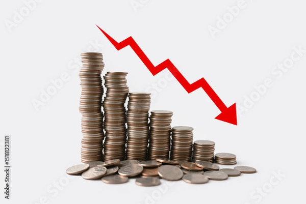 Obraz 동전 그래프 하락